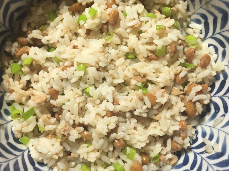 蔥拌鱈魚肝納豆飯