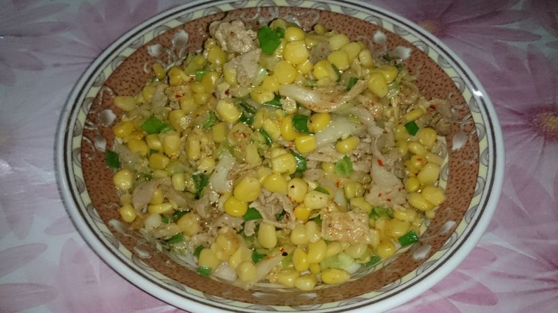 快速上菜~玉米炒泡菜肉末