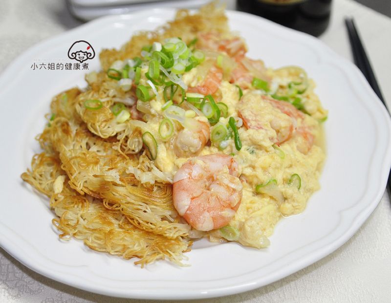 麵線煎佐滑蛋蝦仁【福壽純芝麻油玩料理】