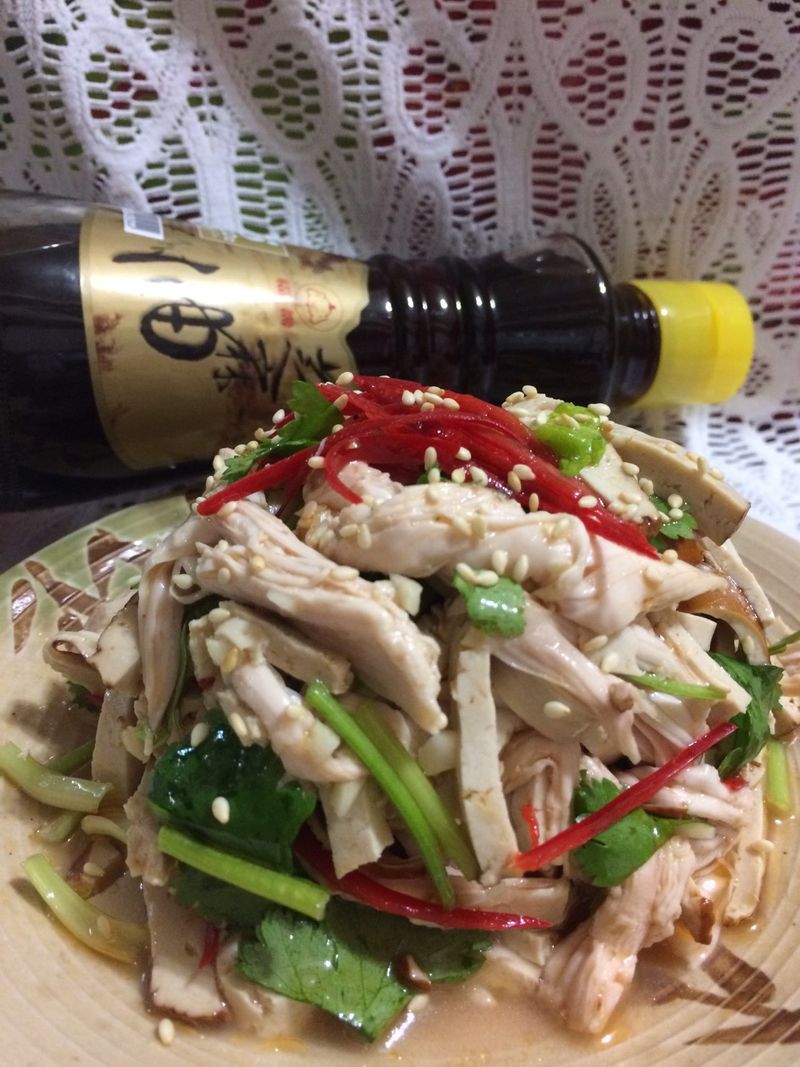 涼拌雞絲【福壽純芝麻油玩料理】