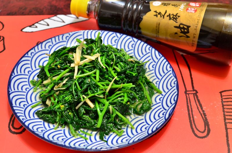 麻油炒烏籽菜【福壽純芝麻油玩料理】