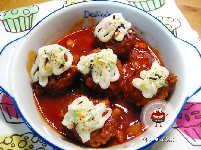 ♡宛の美好”食“光 ✿ 茄醬燴馬鈴薯肉丸