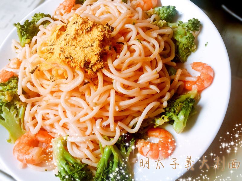 明太子鮮蝦義大利麵