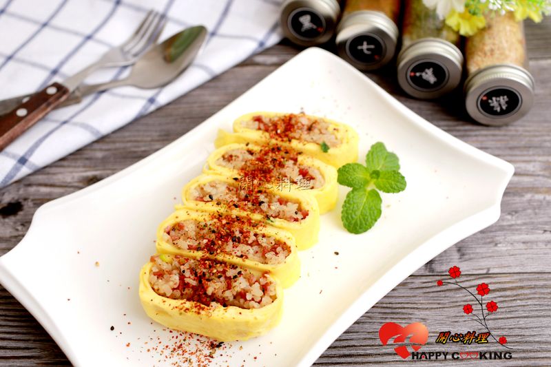 影音食譜【香料飯包玉子燒】ღ開心料理