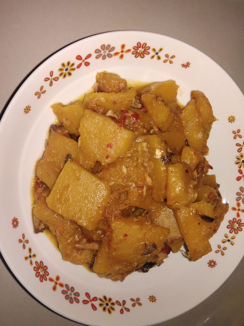 南瓜炒沙丁鱼
