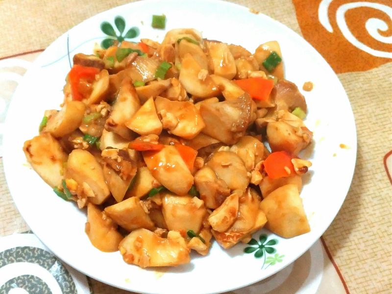 杏鮑菇炒鹹蛋