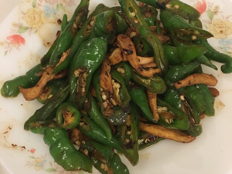 糯米椒炒豆乾