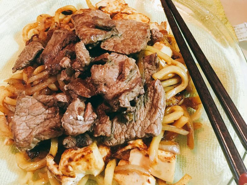 簡易版)日式牛肉炒烏龍