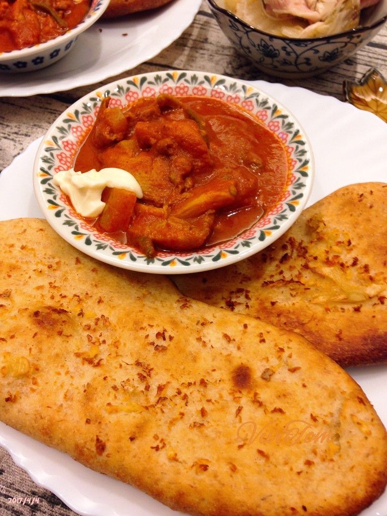 印度咖哩大蒜烙烤餅 Naan Bread