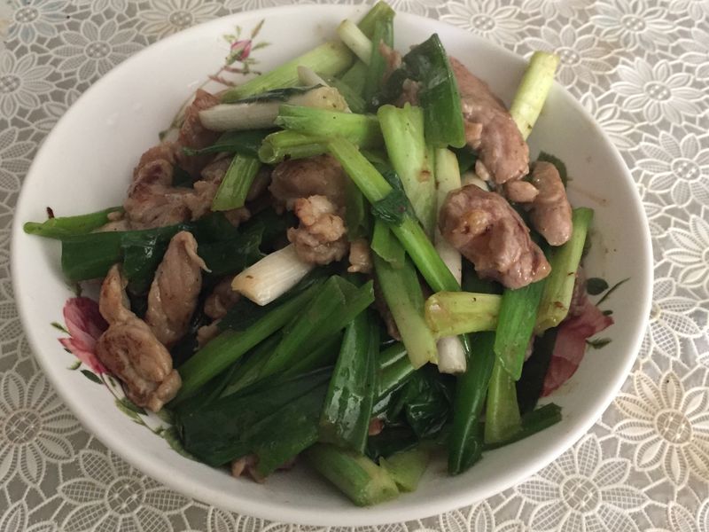 青蔥炒豬肉