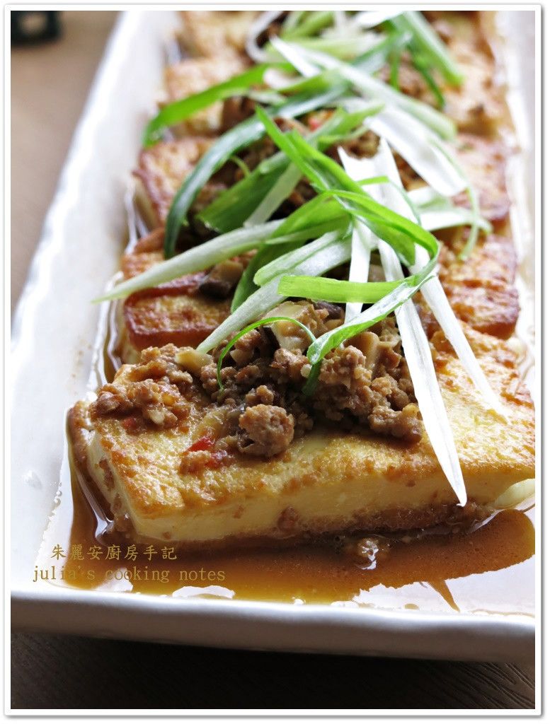 [肉末香菇燒豆腐]簡易家常菜