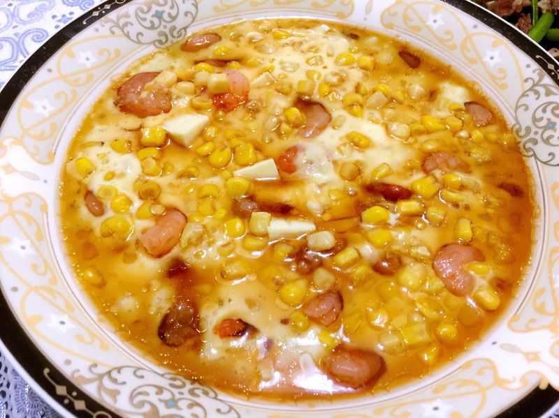 蝦仁玉米豆漿蛋