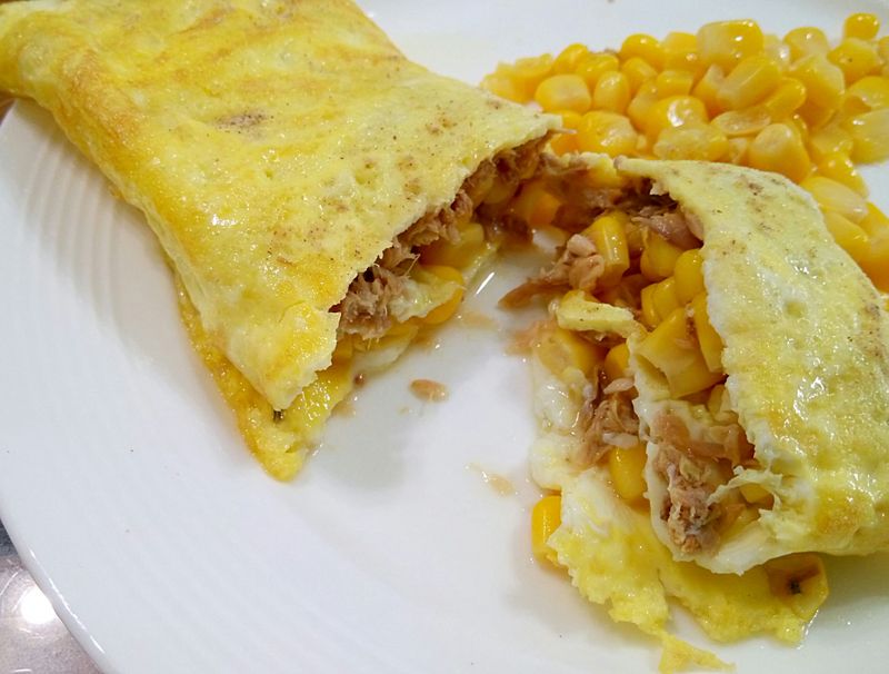 椰子風味玉米鮪魚聰明蛋捲(椰子油料理)