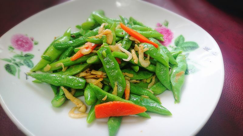 櫻花蝦炒醜豆