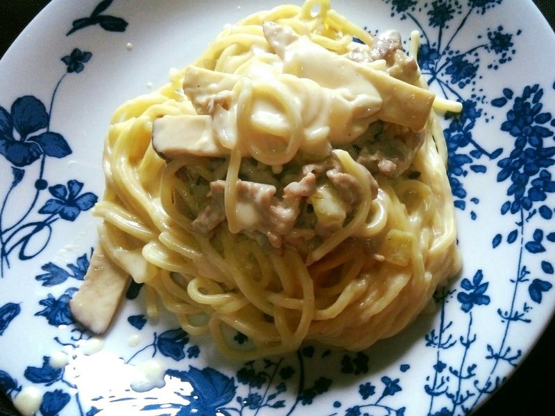 白醬鮑菇麵