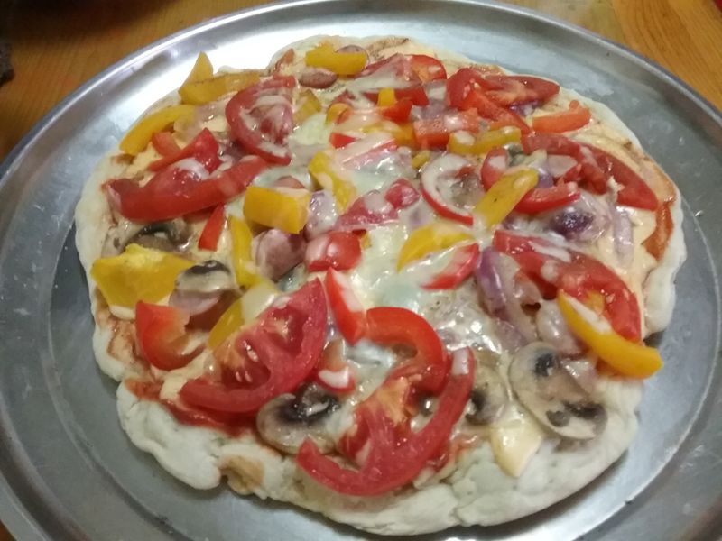 平底鍋Pizza，（不好看好吃）