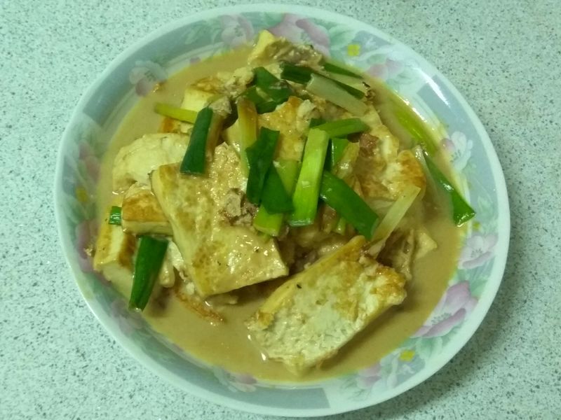 豆乳蔥燒豆腐