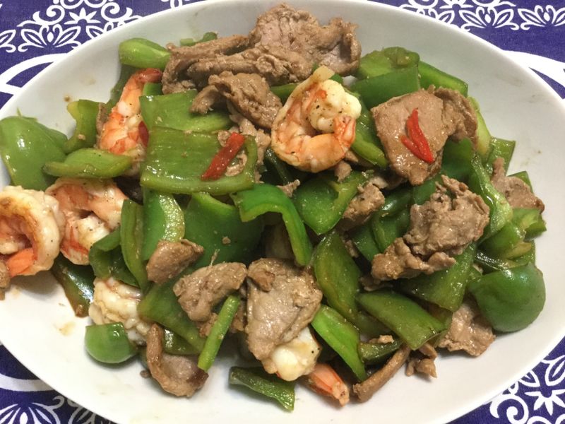 青椒炒雙鮮