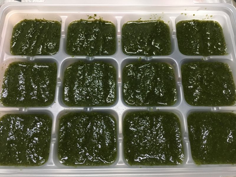 【副食品】小松菜泥 電子鍋烹飪