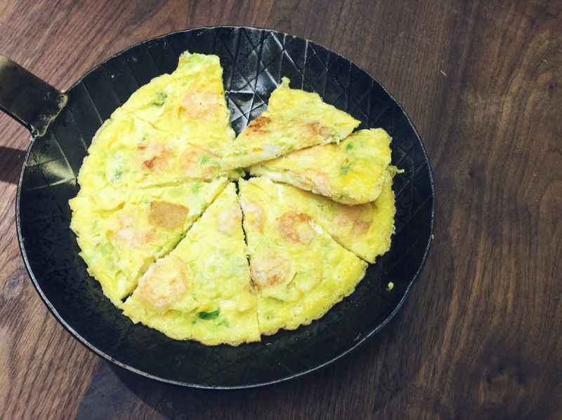 蔥花蝦仁煎蛋