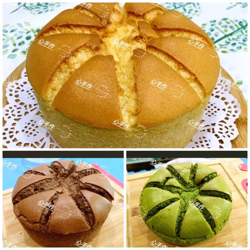原味、可可、抹茶戚風蛋糕(6吋)
