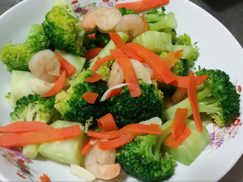 青花菜炒蝦仁♡
