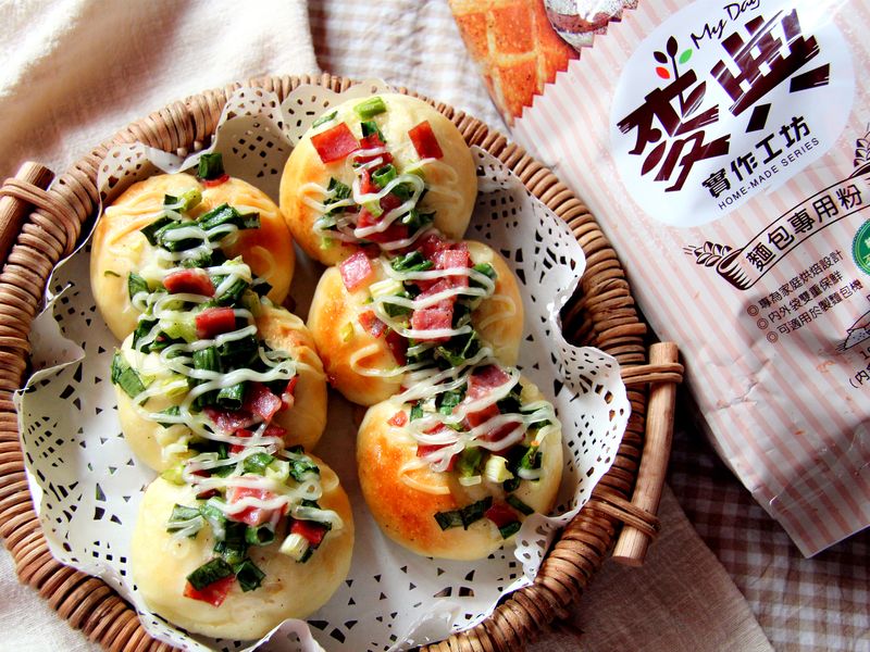 台式火腿蔥花麵包【麥典麵包專用粉】