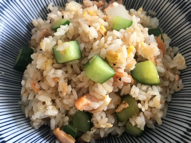 清爽的鮭魚炒飯
