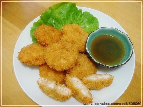 美味的泰式金錢蝦餅