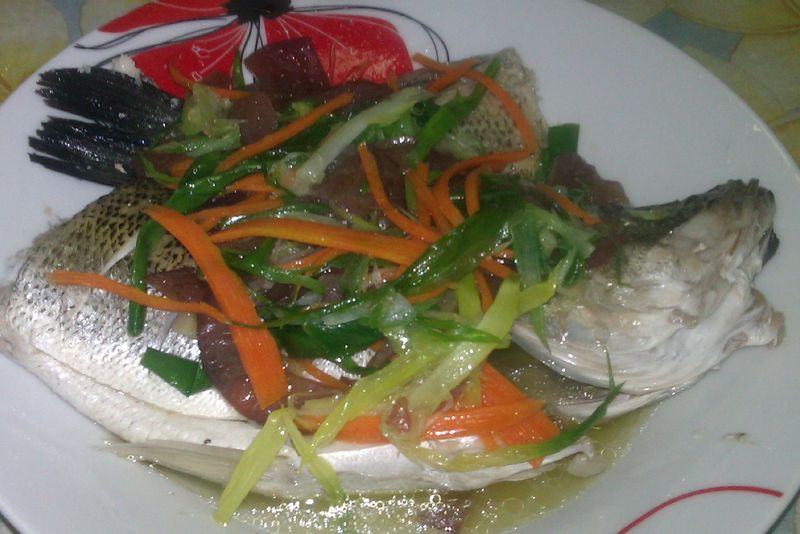 蔥油淋鱸魚
