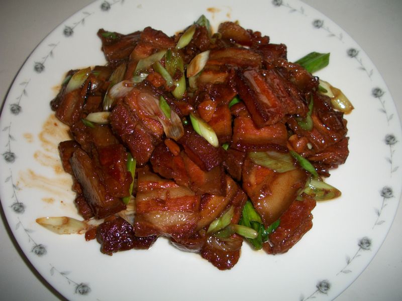 蒜苗煸五花肉