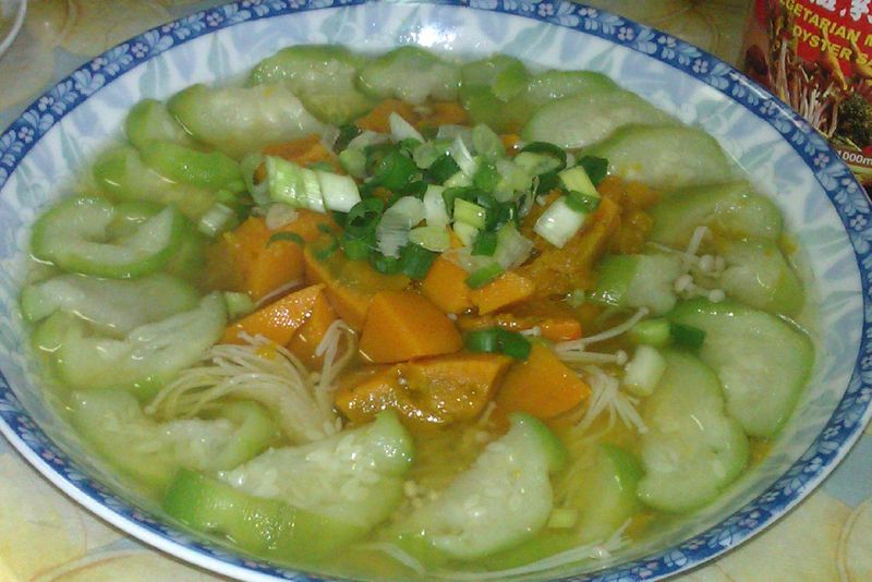 雙瓜(南瓜+絲瓜)清蒸金針菇