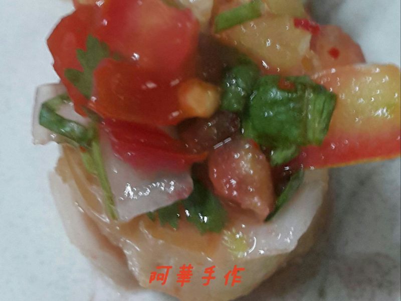 香煎干貝佐莎莎水果醬