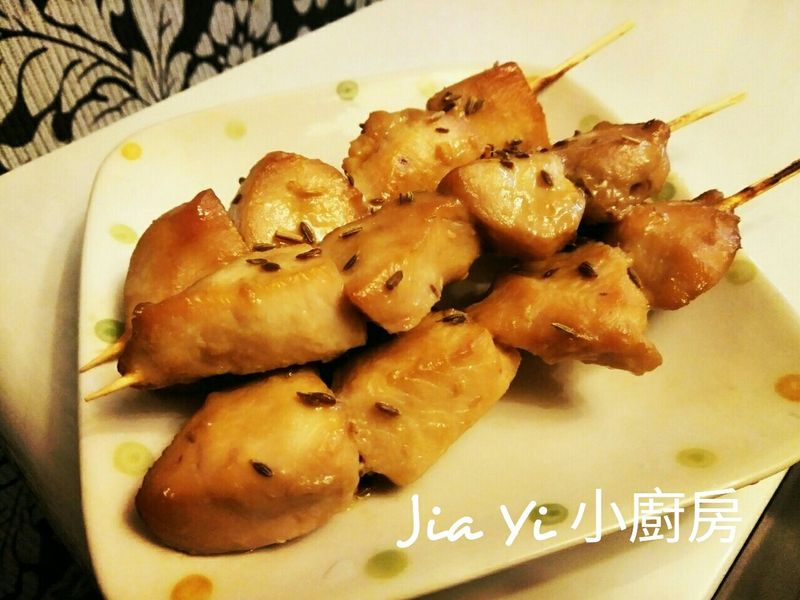 簡易の孜然雞肉串