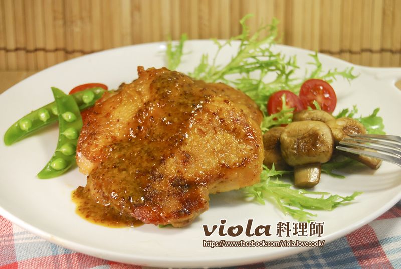 橙汁黃芥末蜜雞腿排