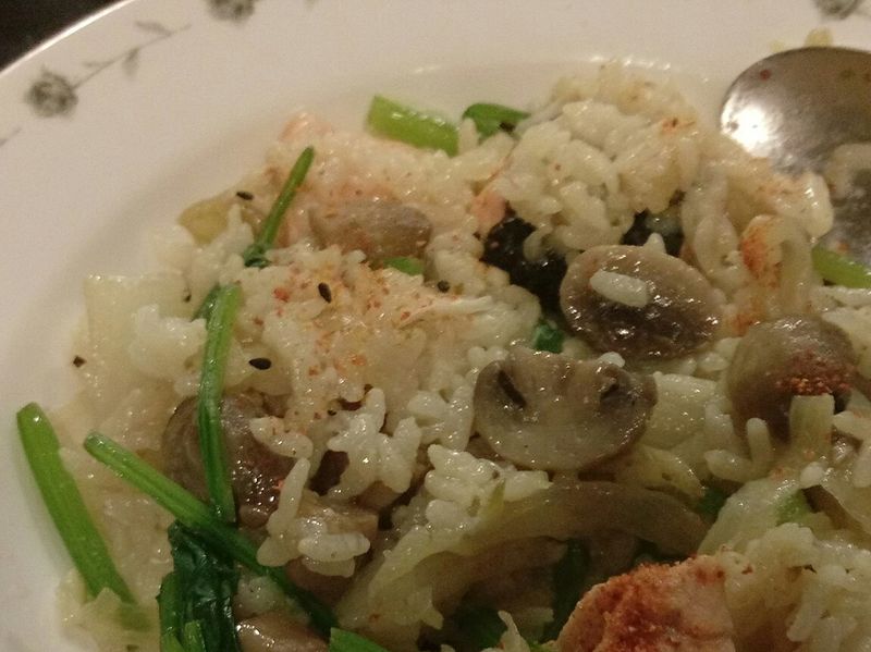 蘑菇鮭魚燉飯