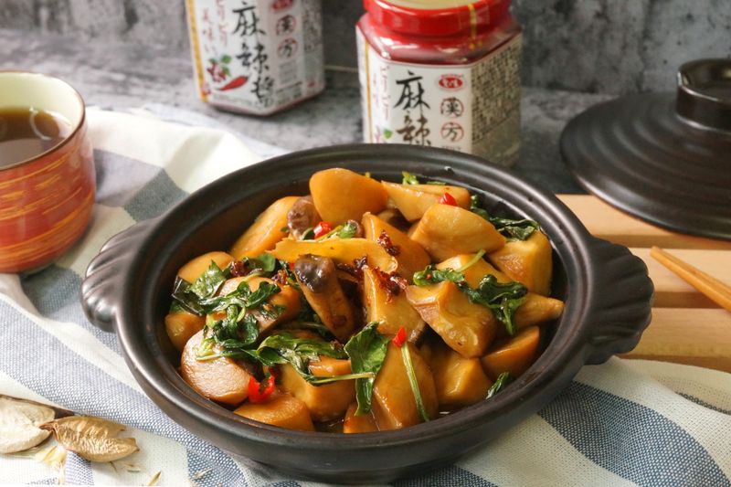 三杯麻辣杏鮑菇