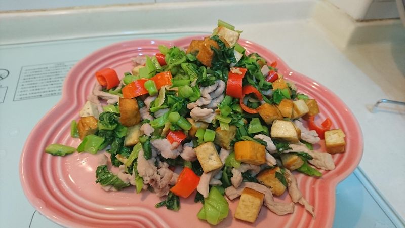 豆干丁肉絲炒雪裡紅