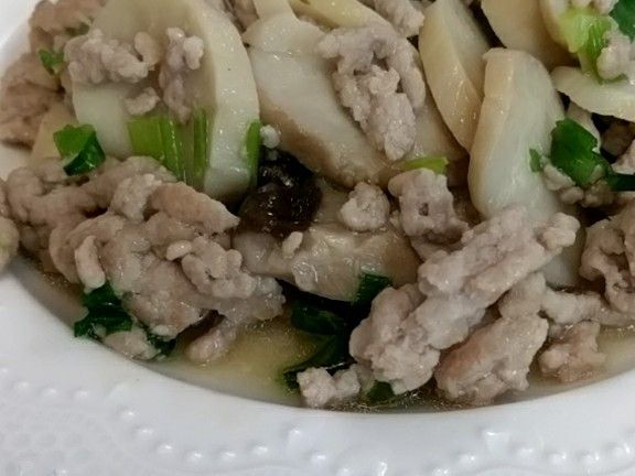 杏鮑菇炒碎肉