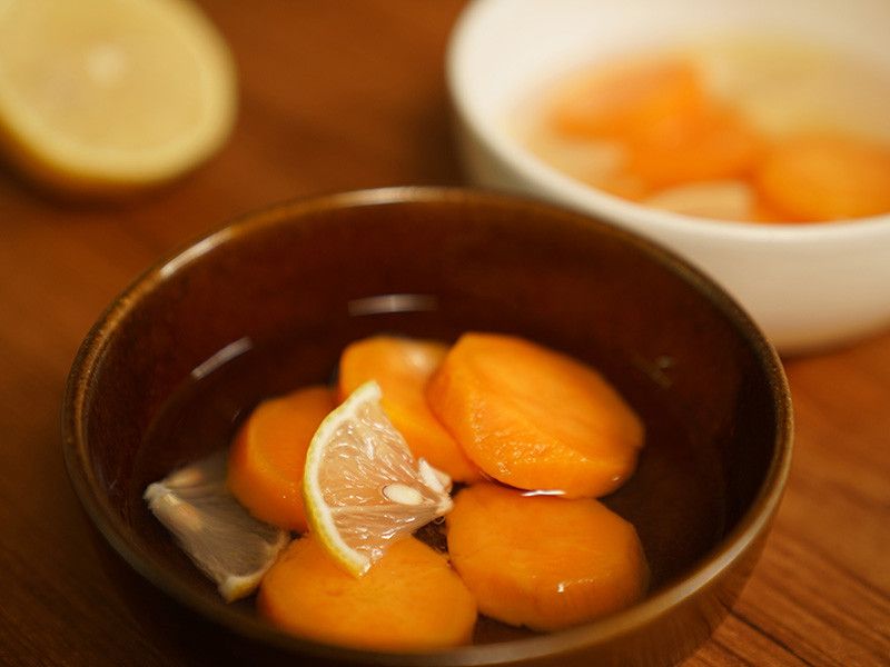 冷的、熱的都好吃-地瓜檸檬煮