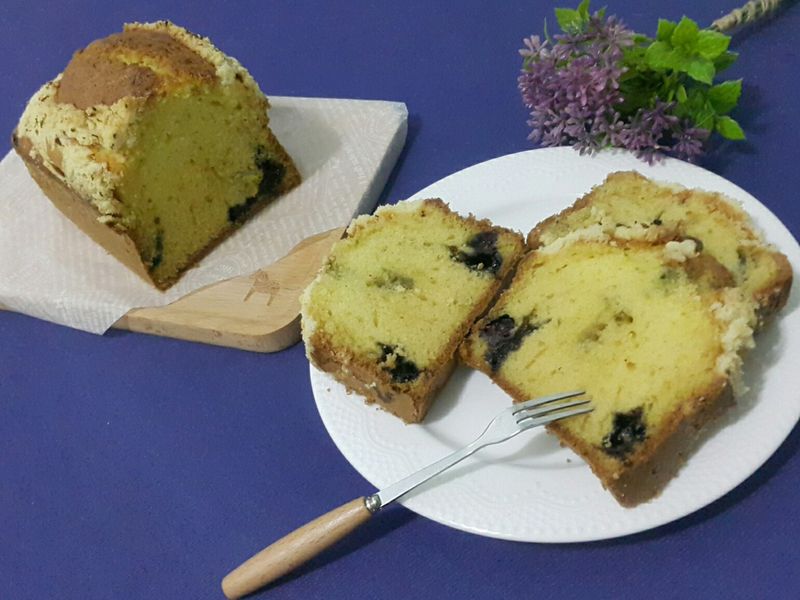 🍋檸香藍莓乳酪酥粒磅蛋糕(小蘇打粉版)
