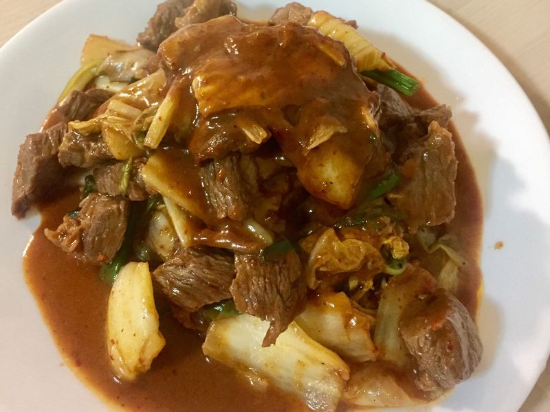 青蔥泡菜牛肉