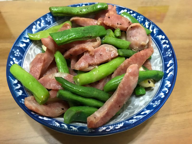 香腸炒四季豆