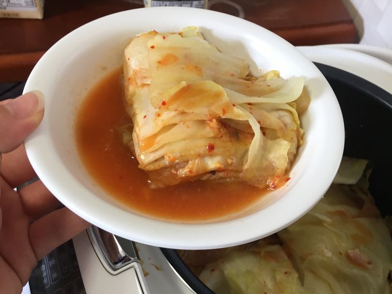 懶人電子鍋_起司泡菜高麗菜千層