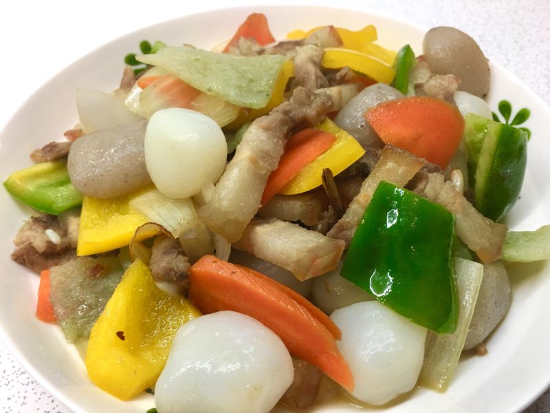 彩色蒟蒻炒