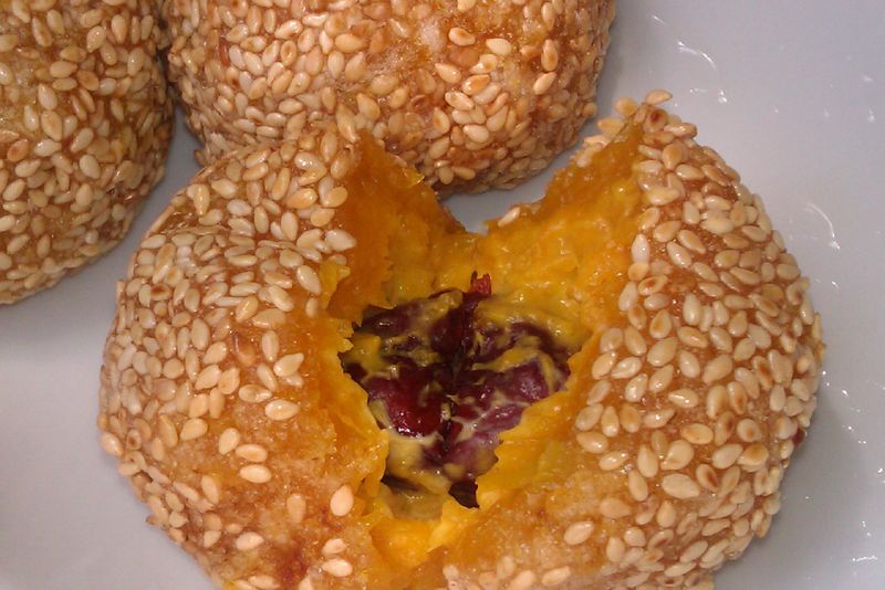 芝麻南瓜夾心紅棗球