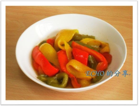 簡單無油煙料理-涼拌油醋烤甜椒