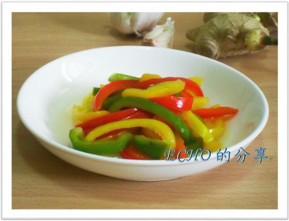 簡單無油煙料理-涼拌糖醋甜椒