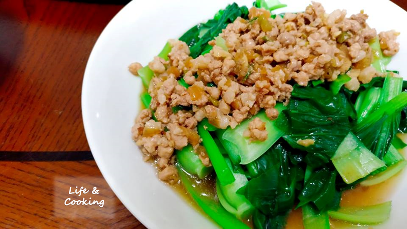 【家常菜】香蔥肉燥拌青江菜
