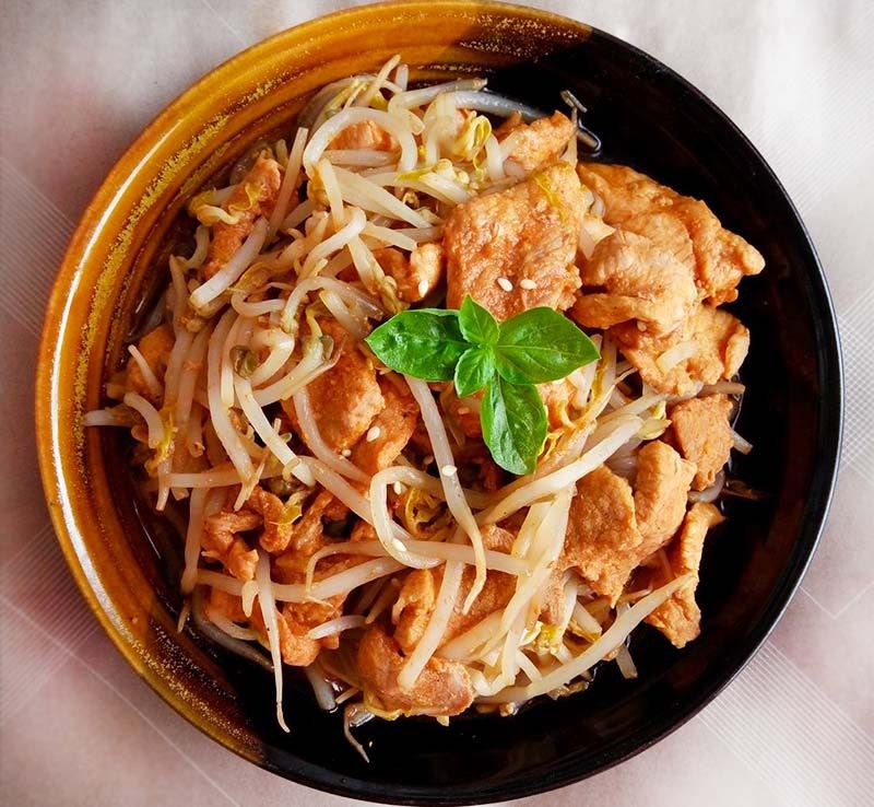 韓式豆芽炒肉片